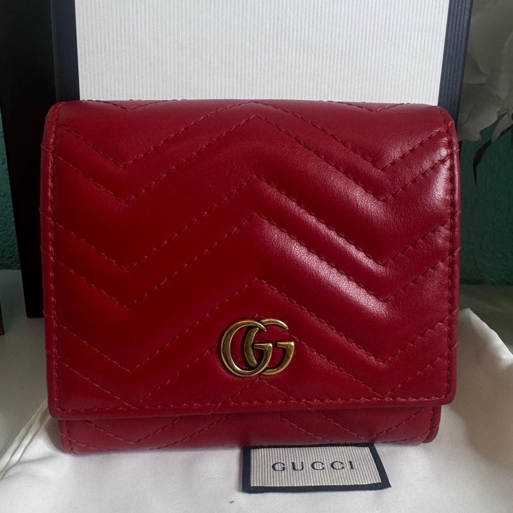 Gucci Red Quilted Leather Wallet